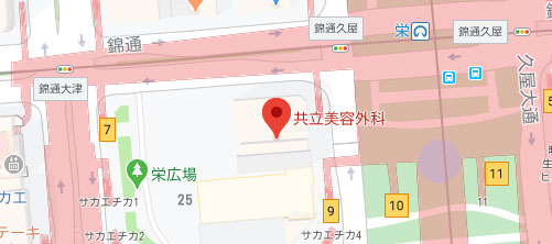 共立美容外科 名古屋院地図