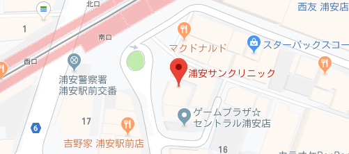 浦安サンクリニック美容皮膚科地図