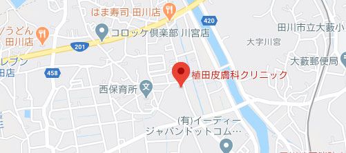 植田皮膚科クリニック地図