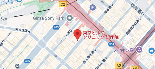 東京ヒルズクリニック 銀座院地図