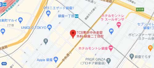 東京中央美容外科 銀座院地図