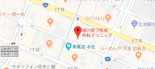旭川皮フ形成外科クリニック地図