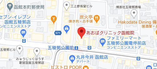 あおばクリニック 函館院地図