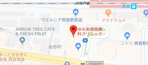 ゆみ美容皮膚科クリニック地図