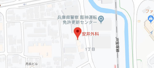 安井外科 形成外科 皮膚科地図