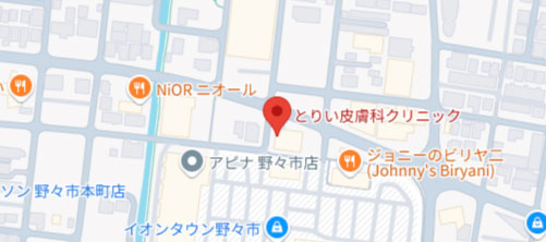 とりい皮膚科クリニック地図