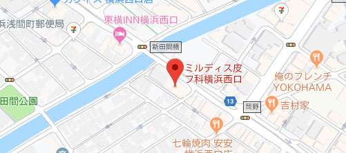 ミルディス皮フ科 横浜西口地図