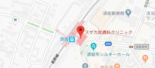 スザカ皮膚科クリニック地図