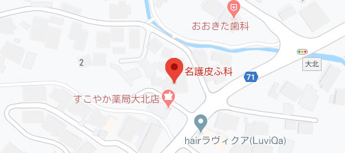 名護皮ふ科地図