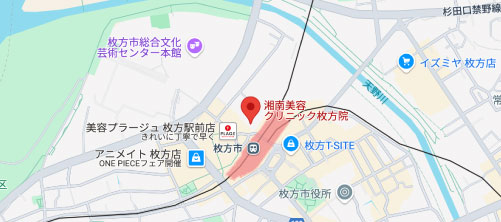 湘南美容クリニック枚方院地図