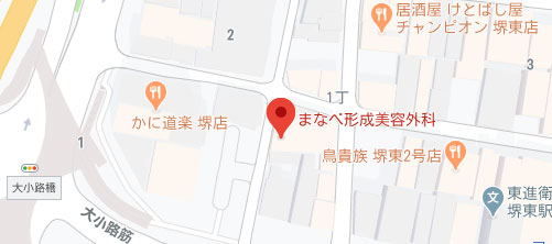 まなべ形成美容外科地図