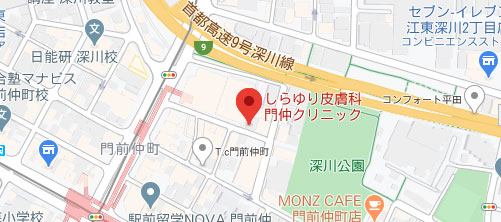 しらゆり皮膚科門仲クリニック地図