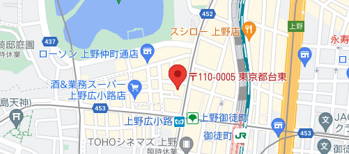 品川美容外科 上野院地図