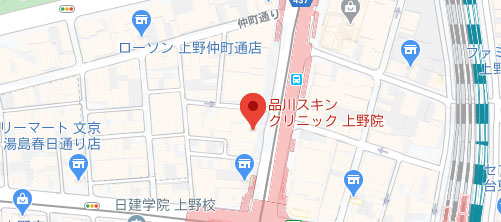 品川スキンクリニック 上野院地図