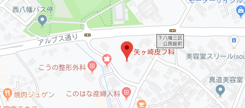 矢ヶ崎皮フ科地図